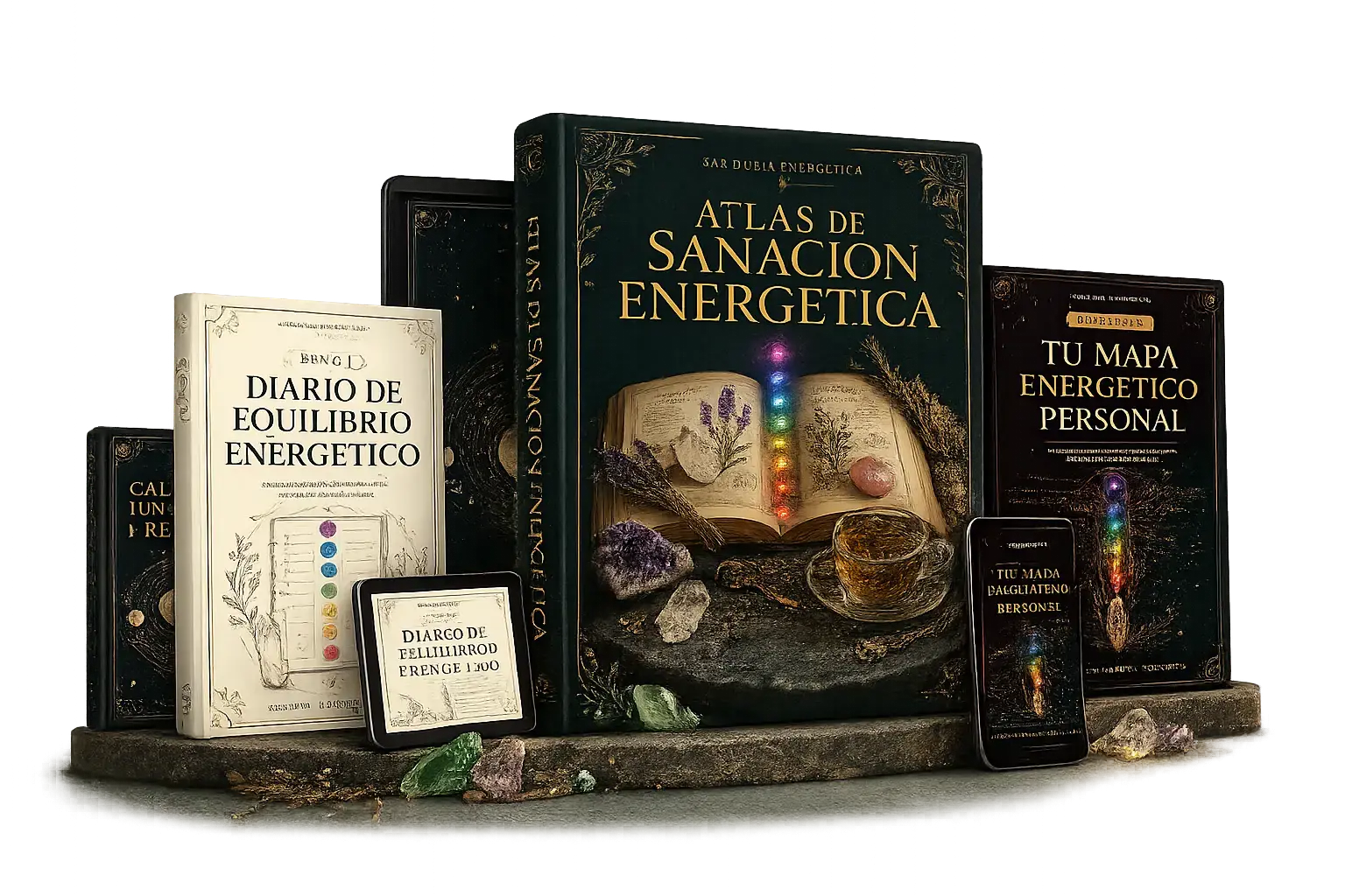 Atlas de Sanación Energética con sus bonos: diario, calendario lunar y mapa energético